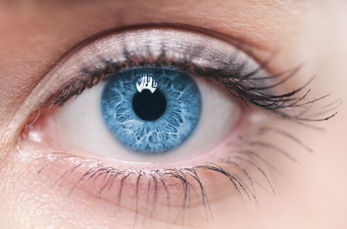 Close up of a woman's eye after LASIK