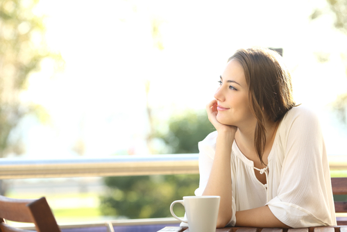 Young woman smiling before LASIK eye surgery